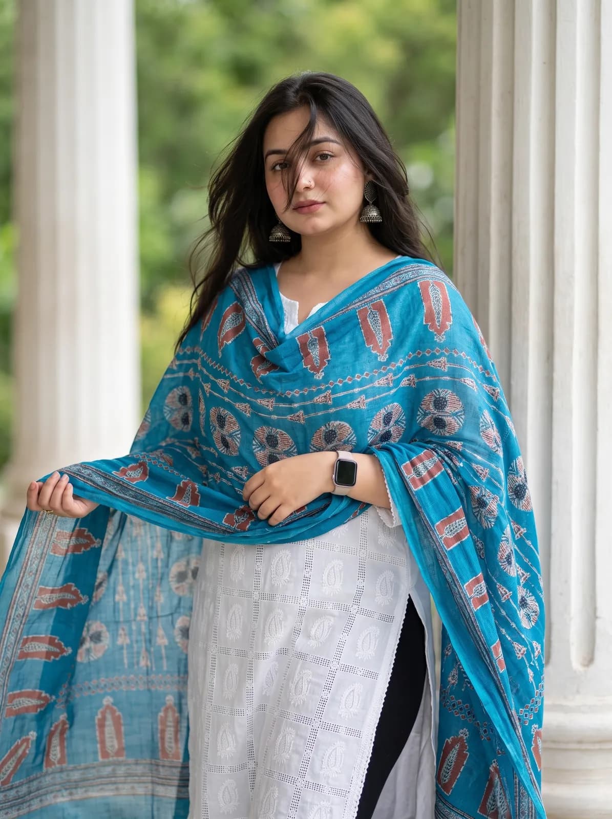 PRINTED NET KOTA COTTON DUPATTA - alternate view