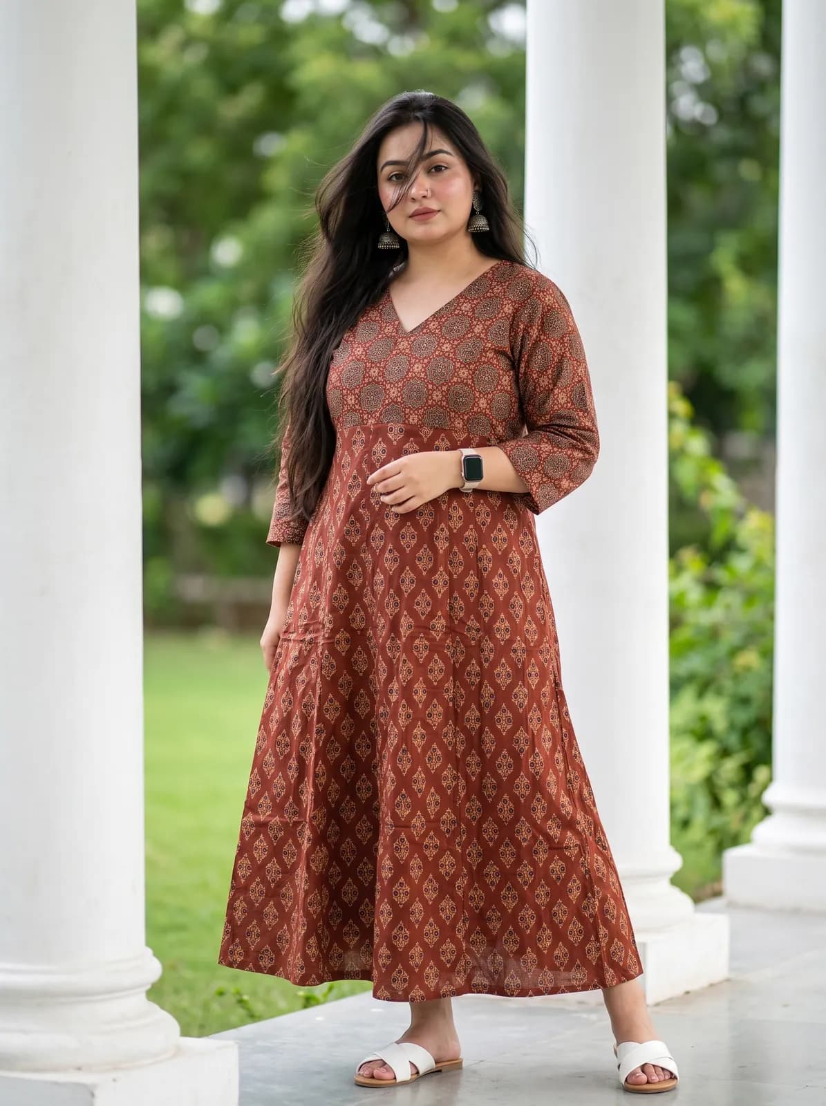 AJRAKH ANARKALI DRESS